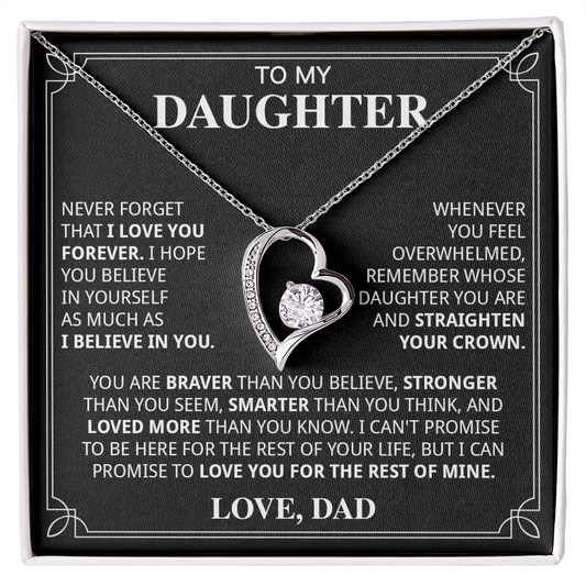599C-To My Daughter Necklace, Christmas Birthday Gift for Daughter from Dad Jewelry