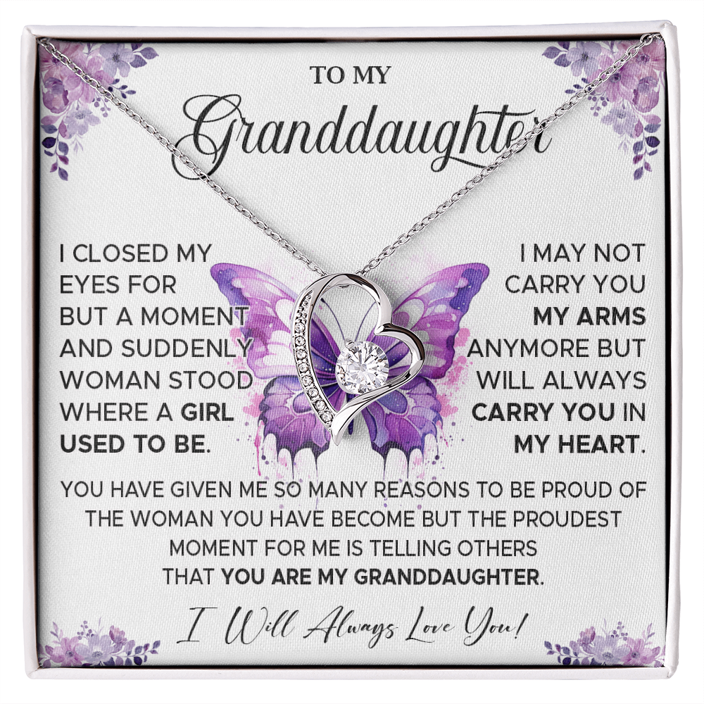 827C-To My Granddaughter Necklace, Gift for Granddaughter from Grandpa Grandma, Xmas