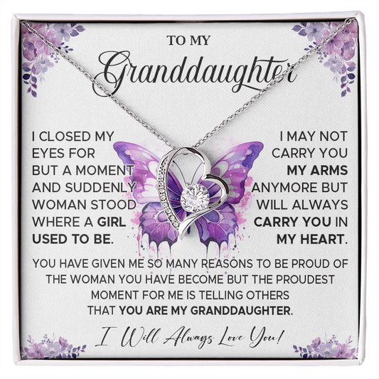 827C-To My Granddaughter Necklace, Gift for Granddaughter from Grandpa Grandma, Xmas