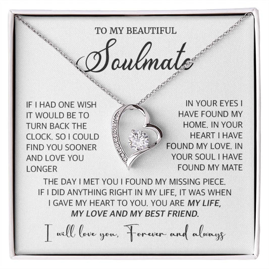 403C To My Beautiful Soulmate/Wife Necklace, Christmas, Valentine Gift For Her/Wife