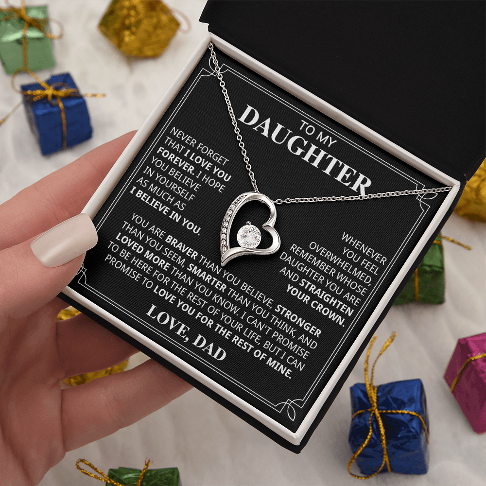 599C-To My Daughter Necklace, Christmas Birthday Gift for Daughter from Dad Jewelry