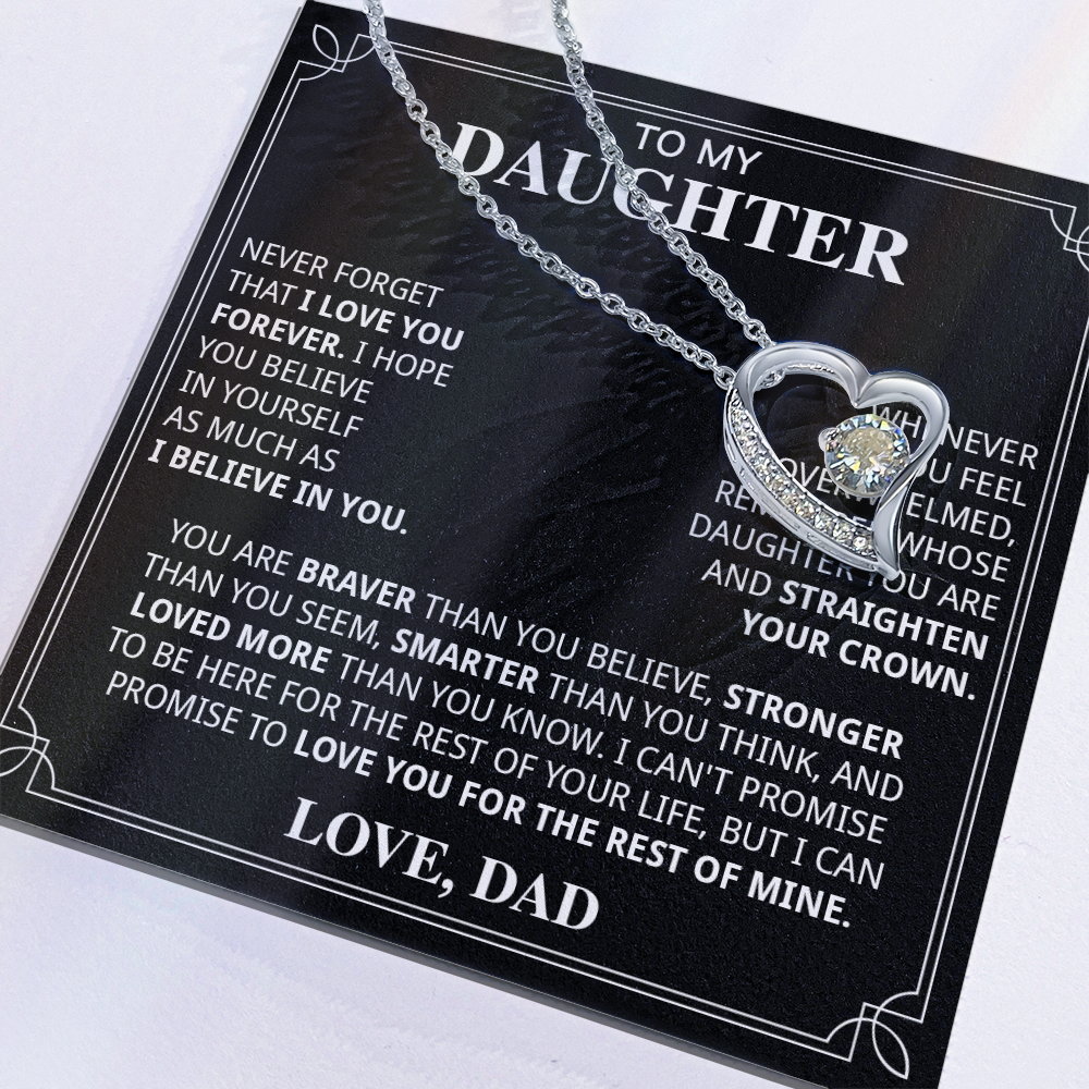 599C-To My Daughter Necklace, Christmas Birthday Gift for Daughter from Dad Jewelry