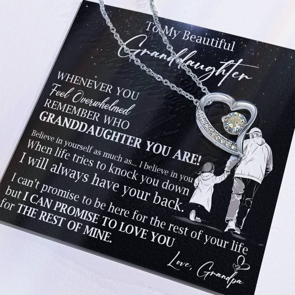 809C - To beautiful Granddaughter Necklace gift from Grandpa,Love you Forever Necklace
