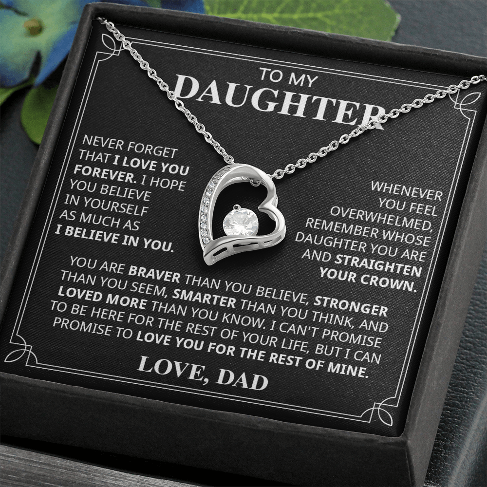 599C-To My Daughter Necklace, Christmas Birthday Gift for Daughter from Dad Jewelry