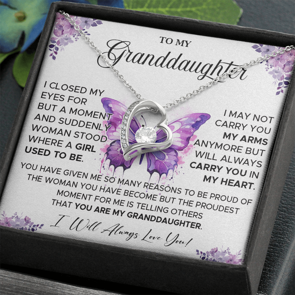 827C-To My Granddaughter Necklace, Gift for Granddaughter from Grandpa Grandma, Xmas