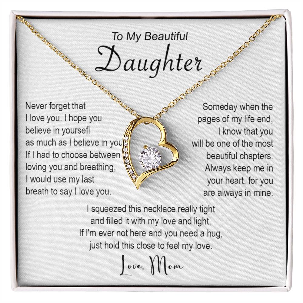 661C To My Beautiful Daughter Necklace, Xmas Gift From Mom, Daughter Mother Necklace