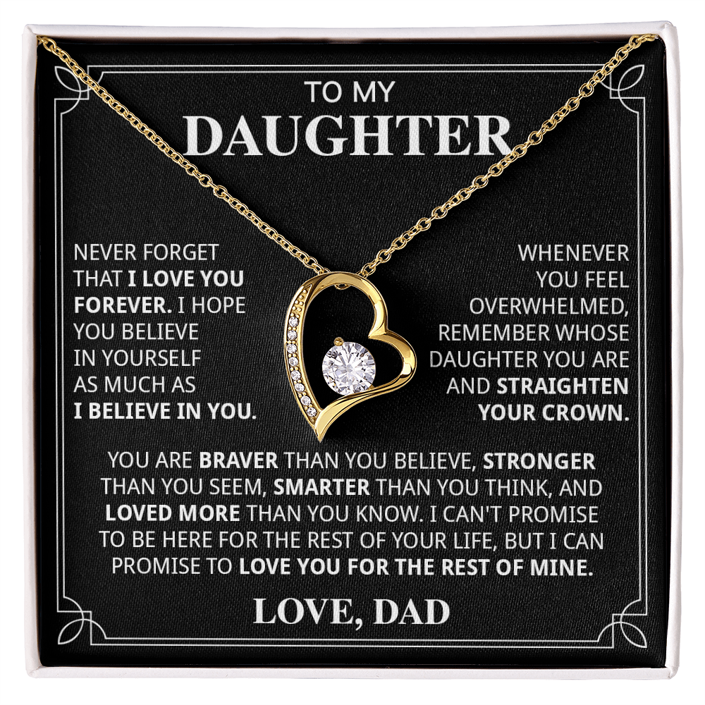599C-To My Daughter Necklace, Christmas Birthday Gift for Daughter from Dad Jewelry