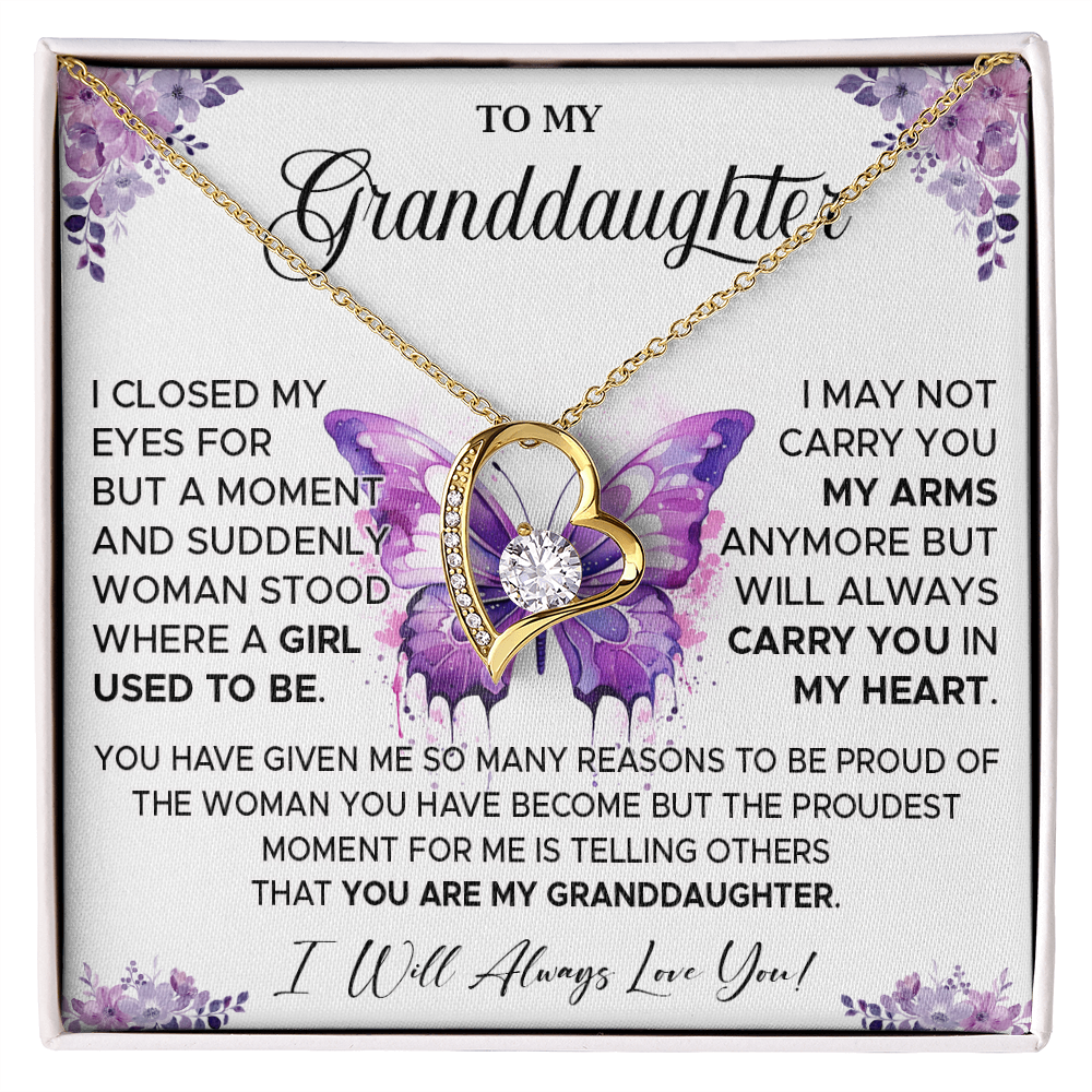 827C-To My Granddaughter Necklace, Gift for Granddaughter from Grandpa Grandma, Xmas