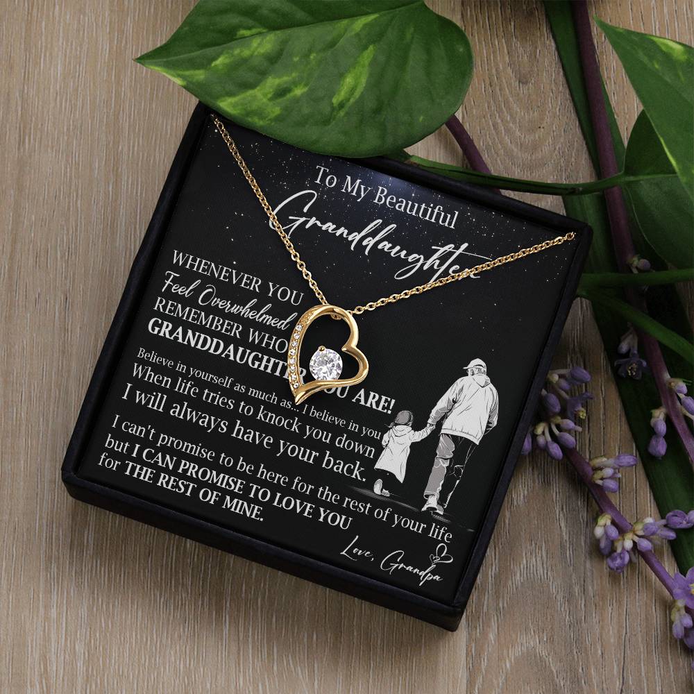 809C - To beautiful Granddaughter Necklace gift from Grandpa,Love you Forever Necklace