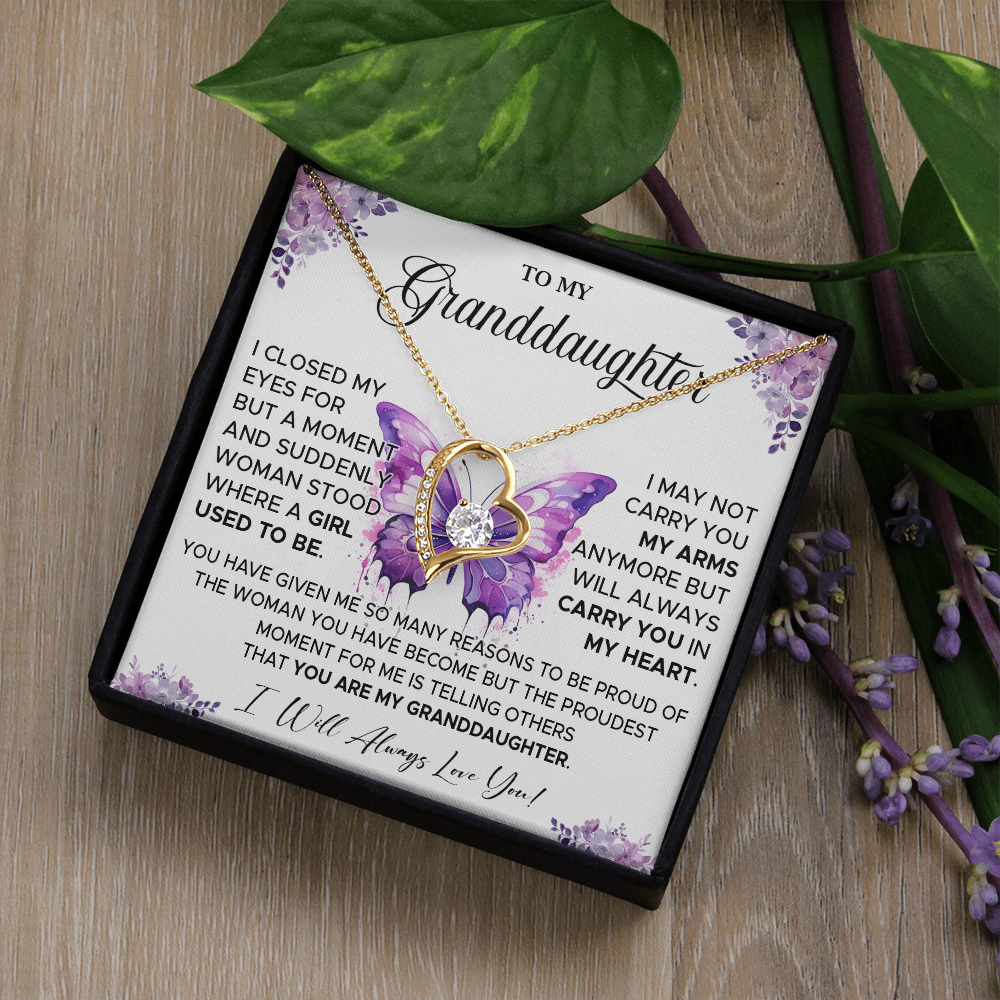 827C-To My Granddaughter Necklace, Gift for Granddaughter from Grandpa Grandma, Xmas