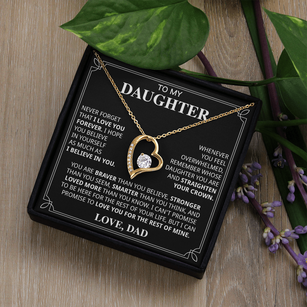 599C-To My Daughter Necklace, Christmas Birthday Gift for Daughter from Dad Jewelry