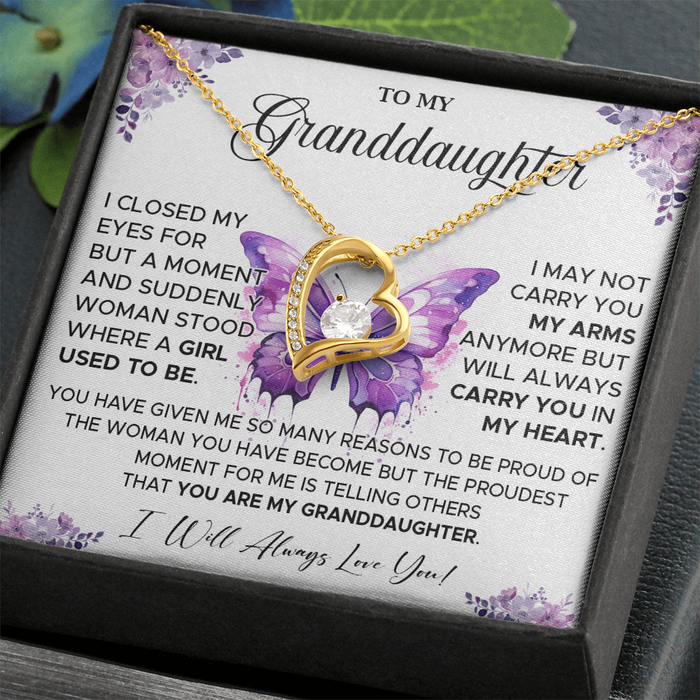 827C-To My Granddaughter Necklace, Gift for Granddaughter from Grandpa Grandma, Xmas