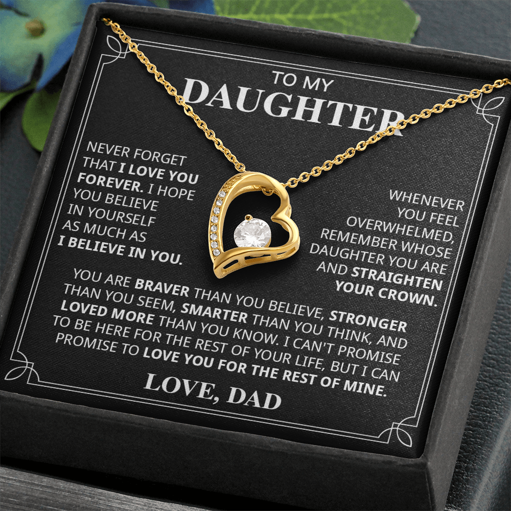 599C-To My Daughter Necklace, Christmas Birthday Gift for Daughter from Dad Jewelry