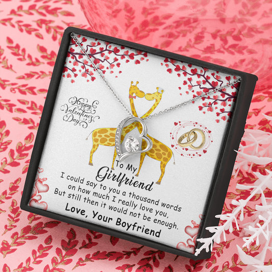 215C To my Girlfriend, Happy Valentine's Day Gift Necklace for Girlfriend, Couples