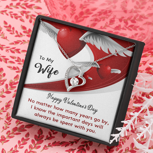 196C Happy Valentine's Day Gift, Necklace To my Wife, Love Heart Women Necklace