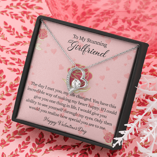 204C To my Stunning Girlfriend Necklace, Love Necklace Valentine Gift from Boyfriend