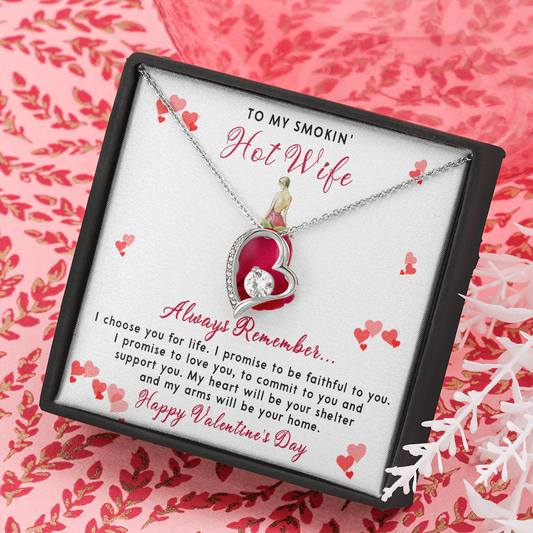 198C To my Smokin' Hot Wife Necklace, I Love You Valentine's Day Gift from Husband