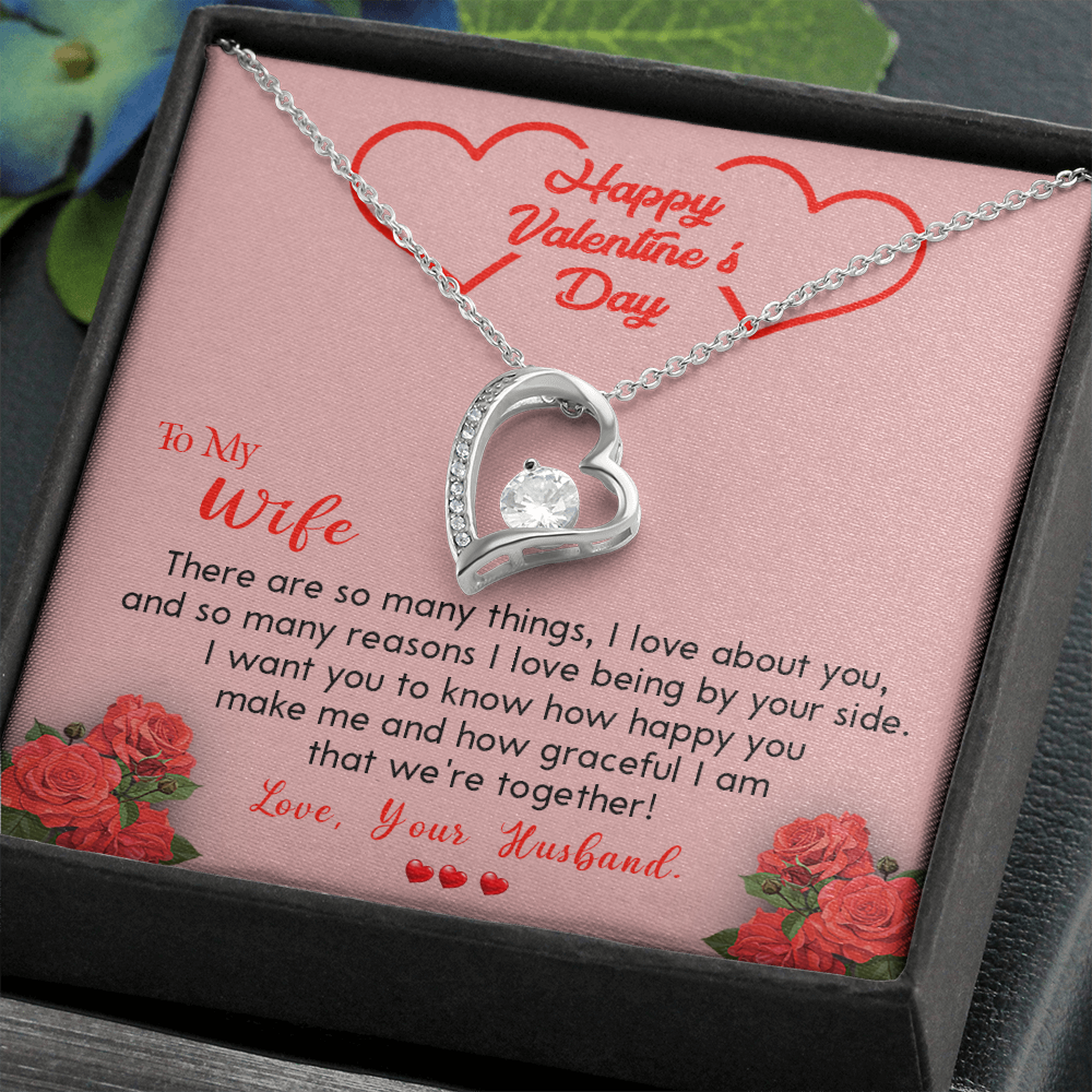 202C To my Wife Necklace, Happy Valentine's Day Gift Necklace for Beautiful Wife
