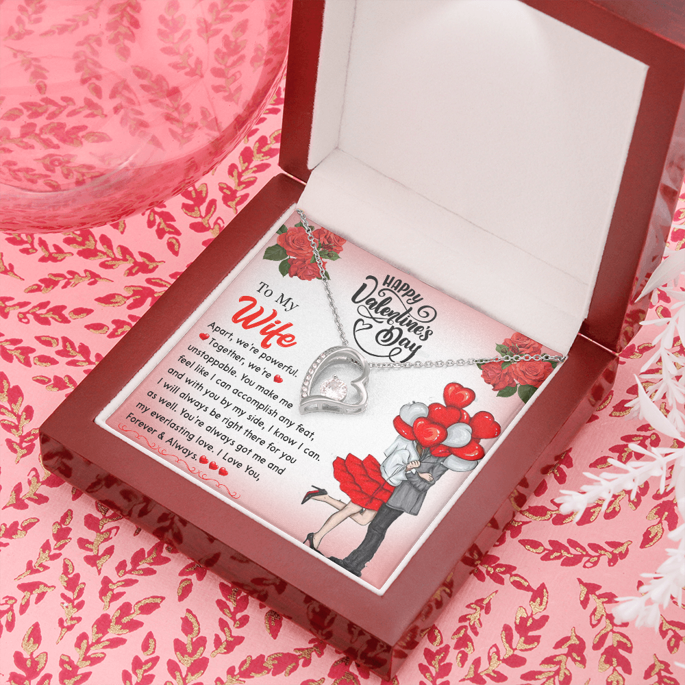 195C Happy Valentine's Day Gift, Necklace To my Wife, I Love You Forever & Always