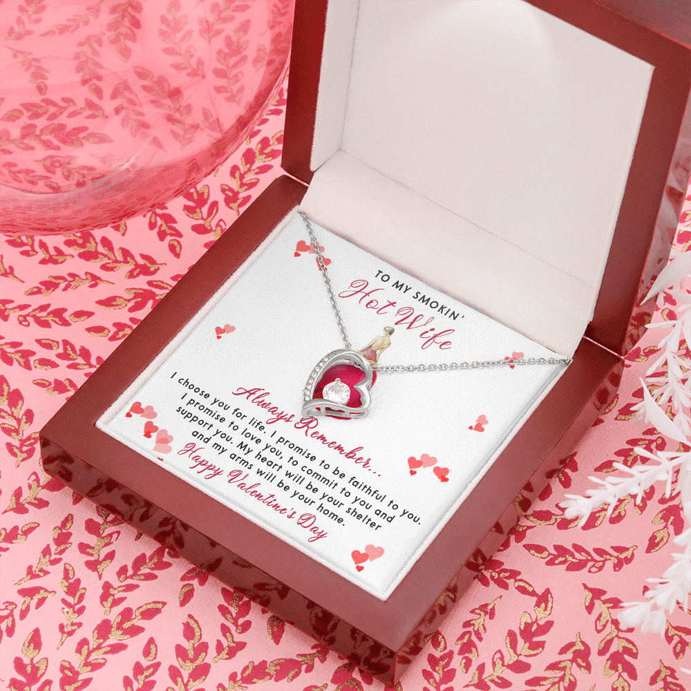 198C To my Smokin' Hot Wife Necklace, I Love You Valentine's Day Gift from Husband
