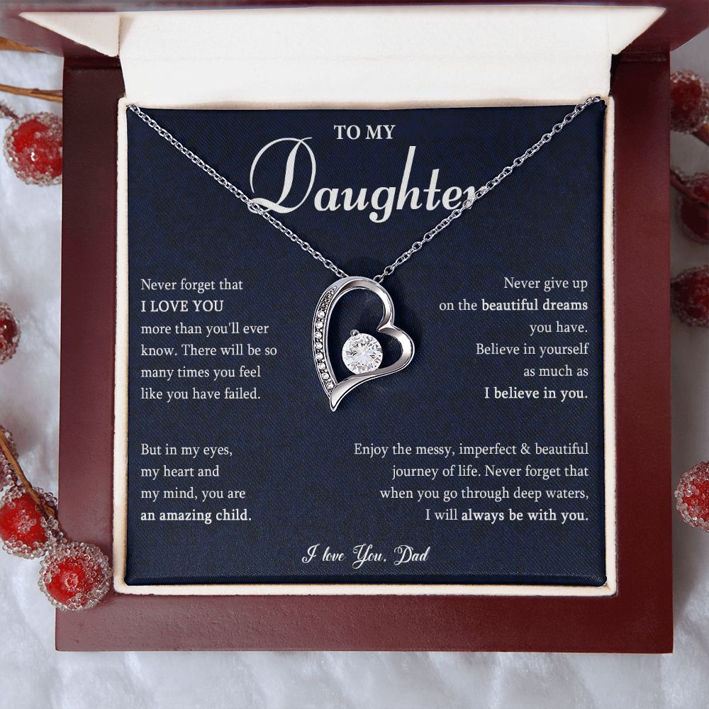 530C To My Daughter Necklace, Gift for Daughter from Dad, Daughter Love Necklace Gift