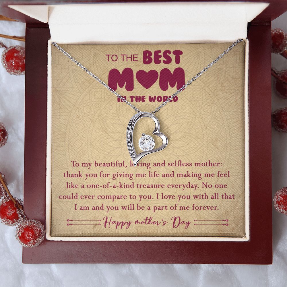 406C To The Best Mom In The World Necklace, Happy Morther's Day Gift For Mom