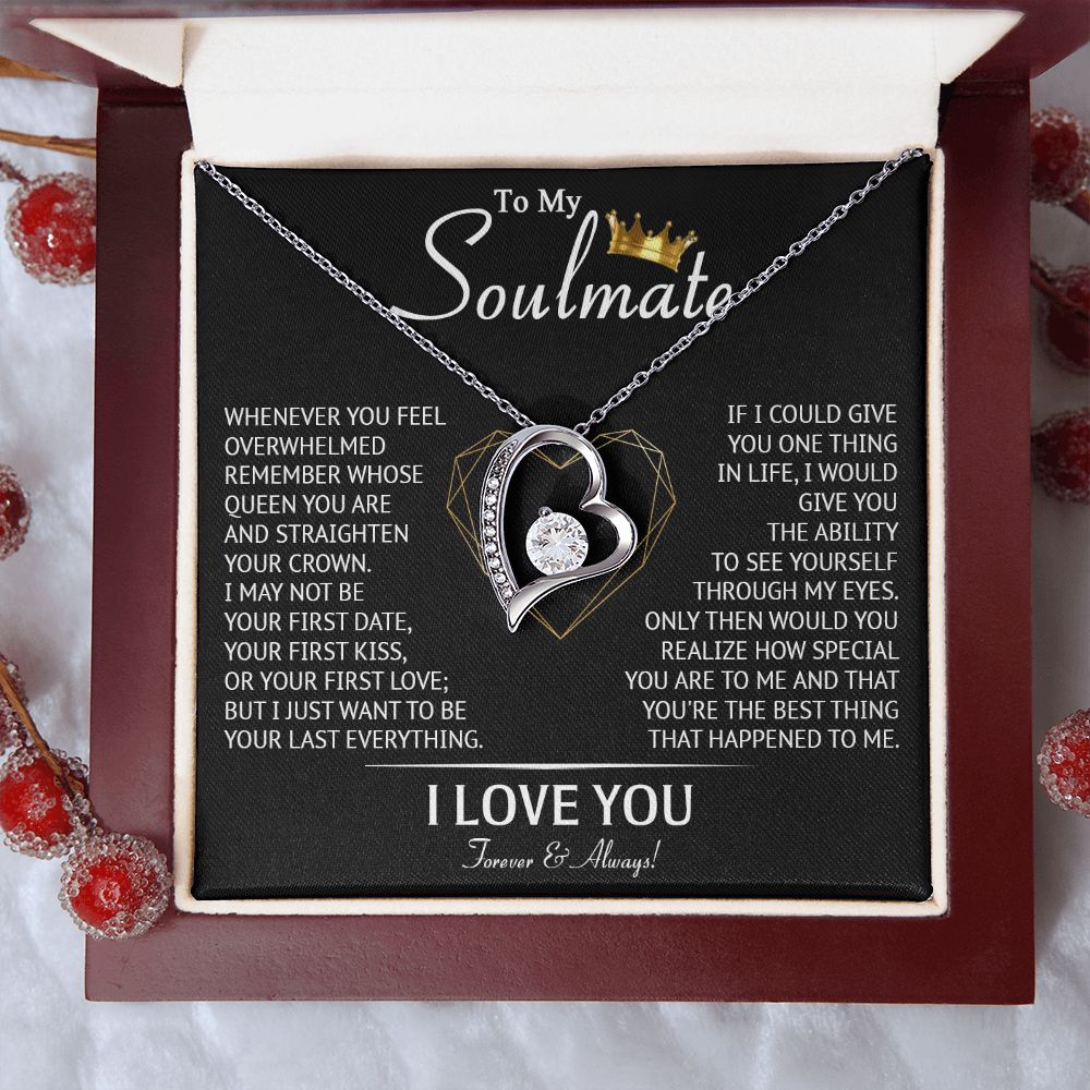 587C To My Soulmate Necklace, Love Gifts For Wife Girlfriend, Birthday Gift for Her