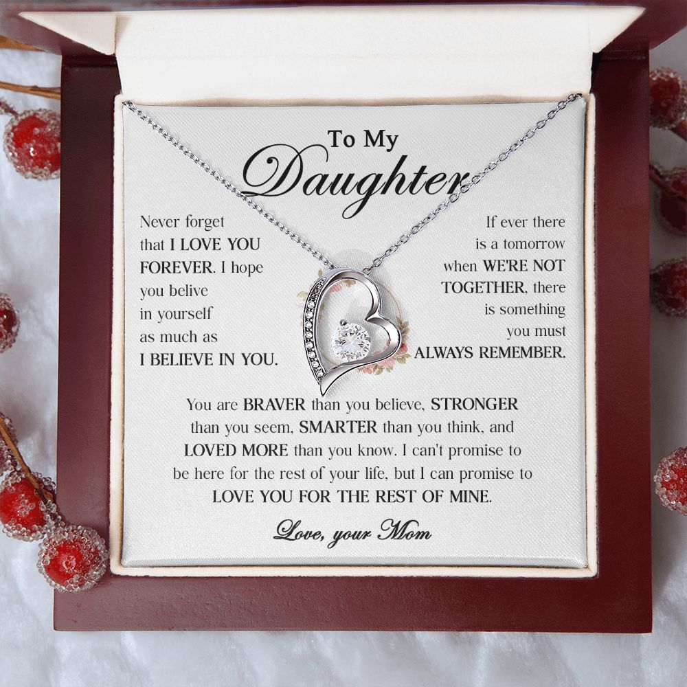 456C To My Daughter Necklace, Gift From Mom For Daughter, Gift Birthday, Christmas