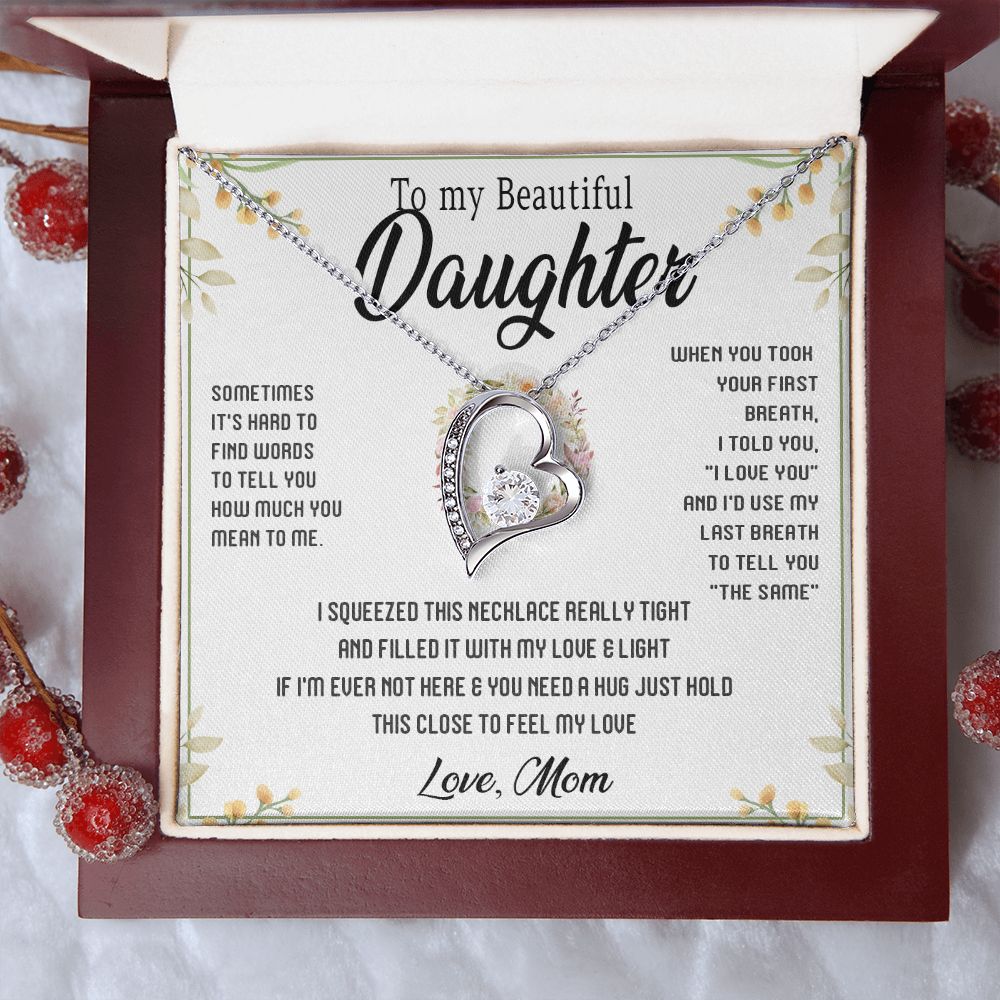 45C To My Beautiful Daughter Gift From Mom, Gift Necklace, Gift Birthday, Holiday