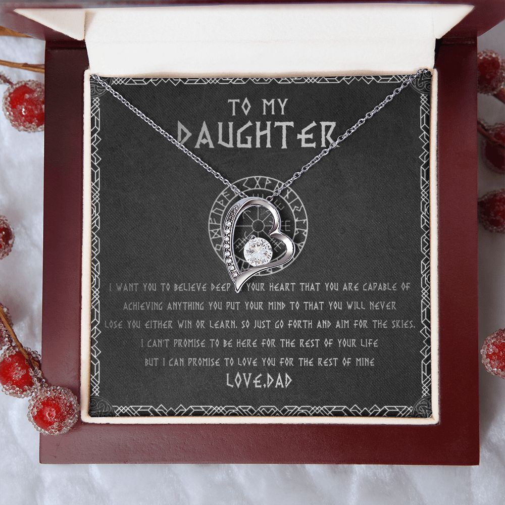 55C To My Daughter From Viking Dad, Gift For Viking Daughter Love Knot Necklace
