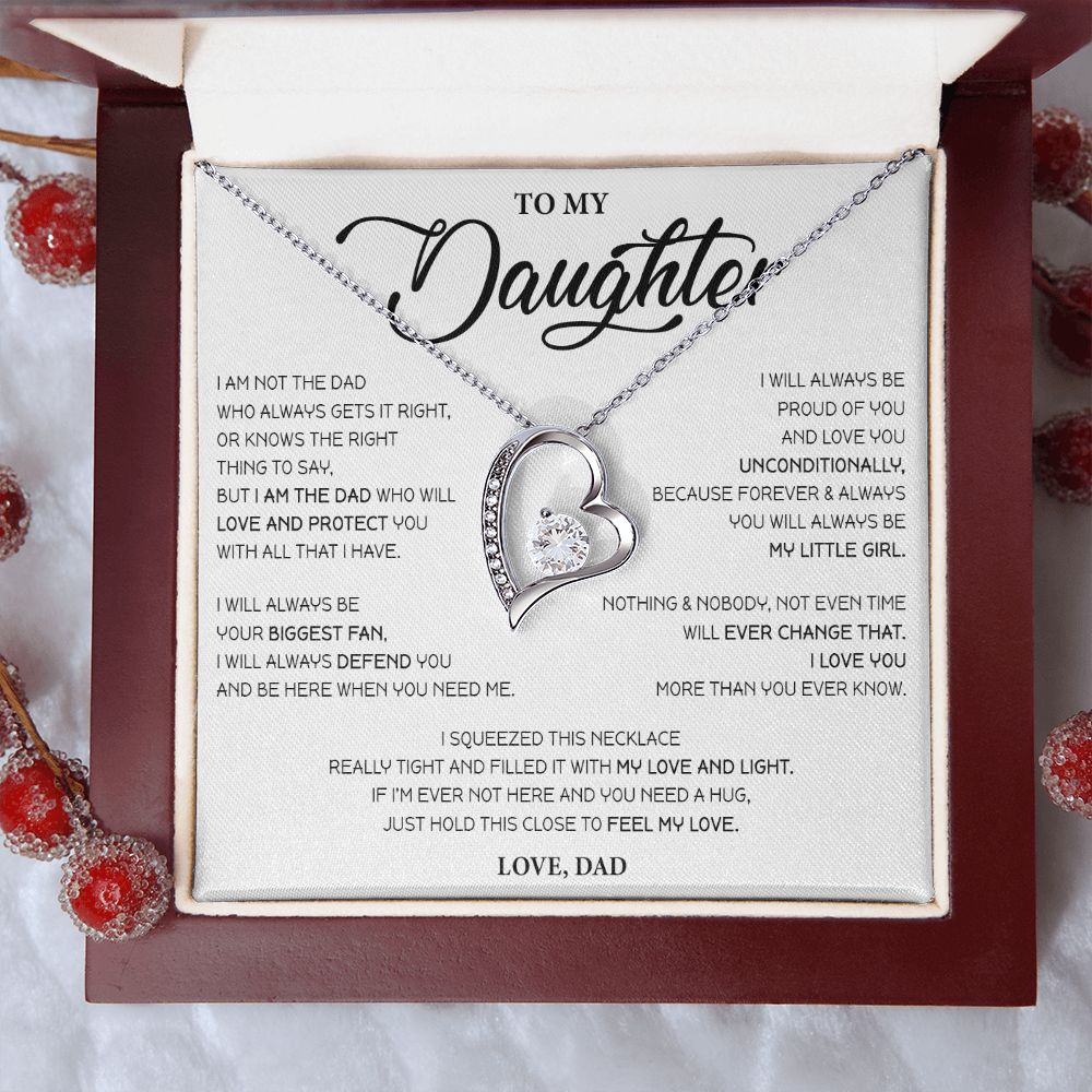 500C To My Daughter Necklace, Love Knot Pendant Necklace, Daughter Gift from Dad