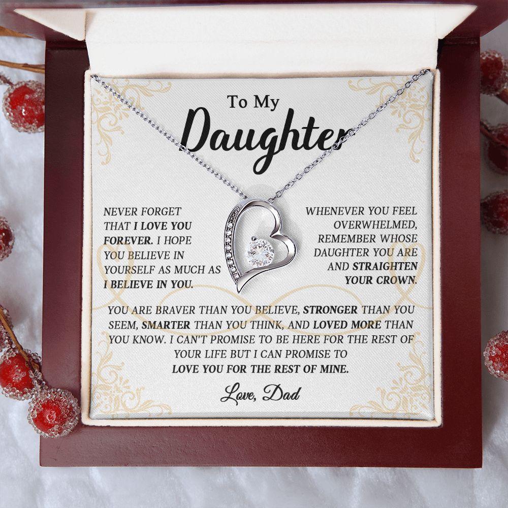 622C To My Daughter Necklace, Daughter Father Necklace, Daughter Gift From Dad, Xmas