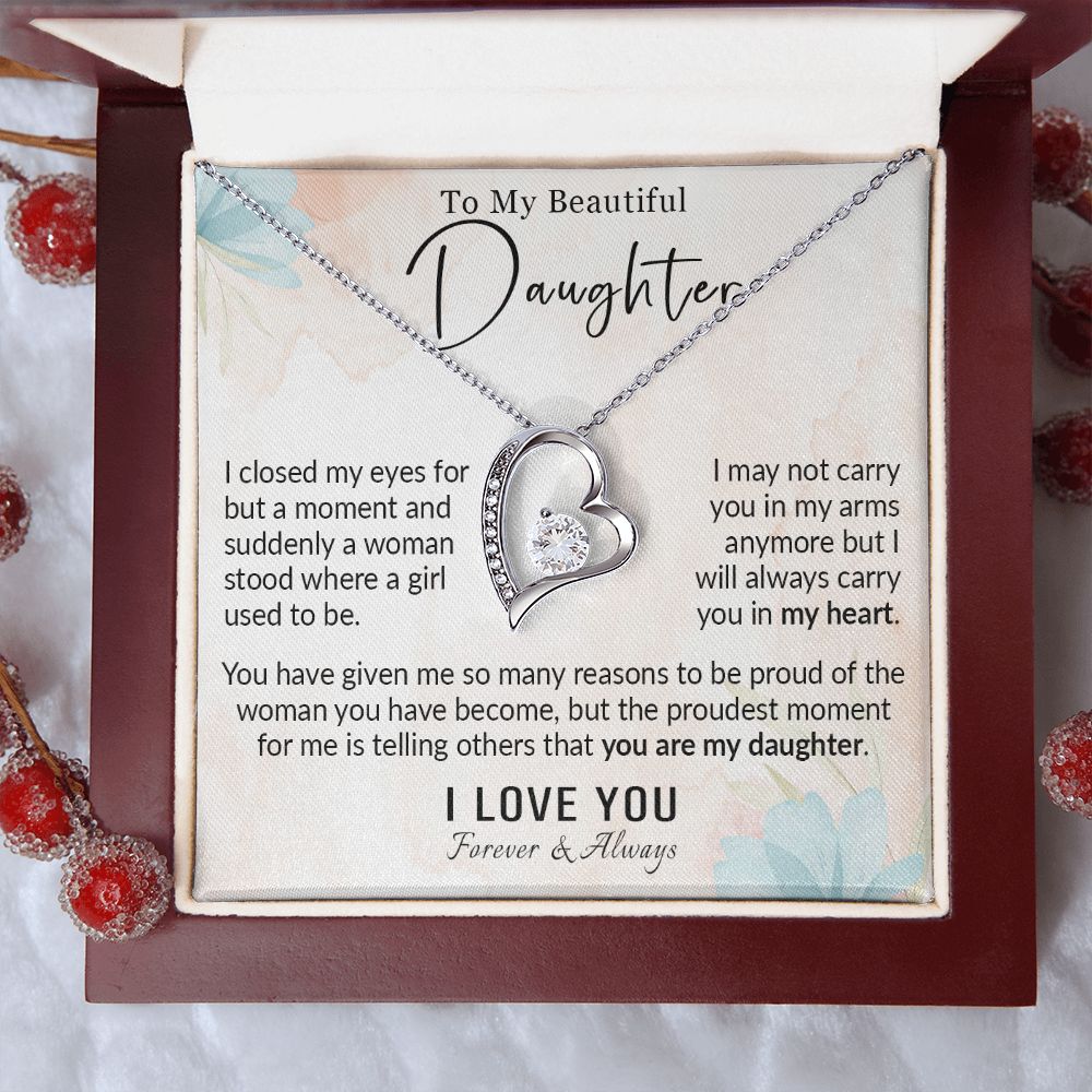 568C To My Daughter Necklace, Love Gift for Daughter from Dad, Daughter Necklace