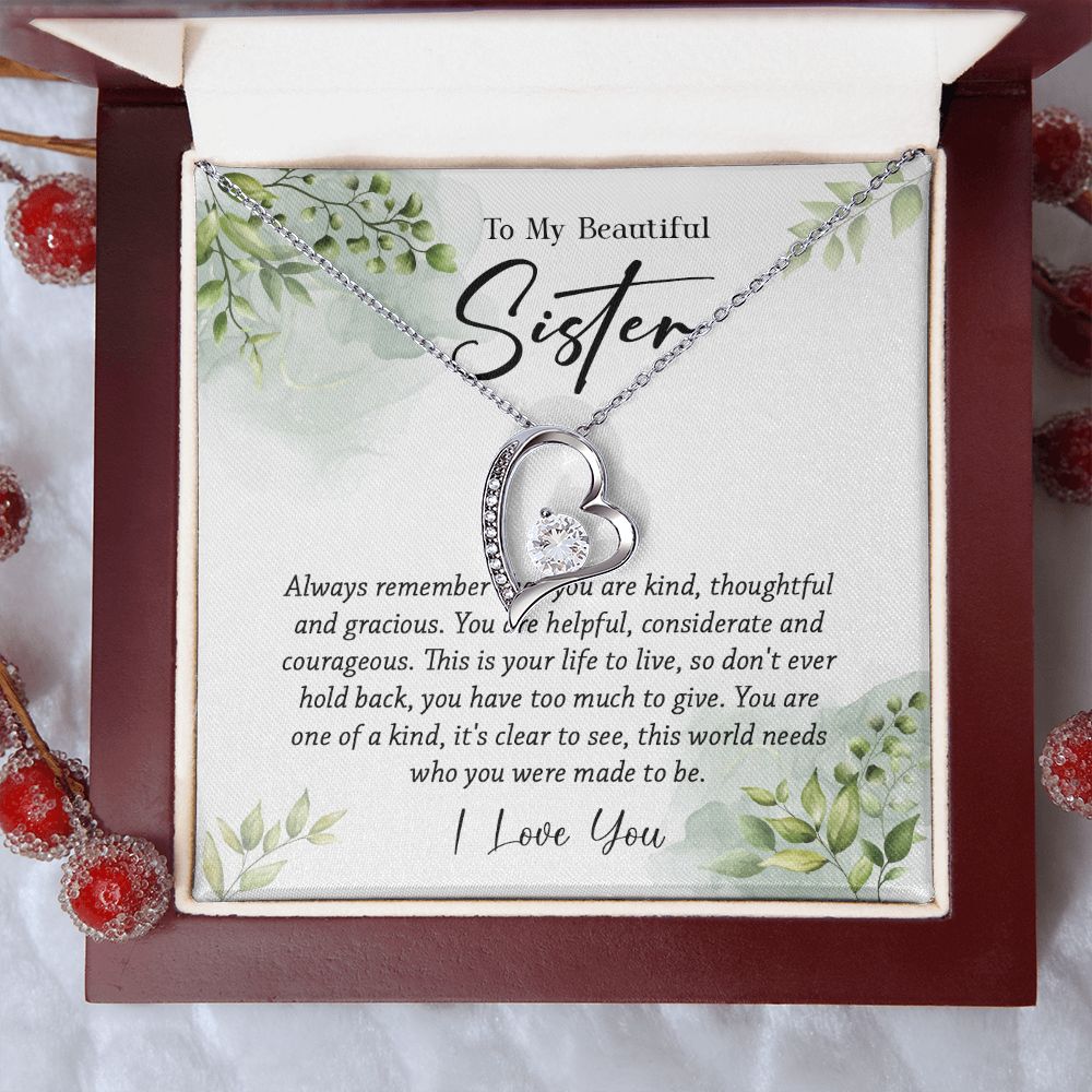 624C To My Sister Necklace,Christmas Birthday Gift For Sister From Brother/Sister