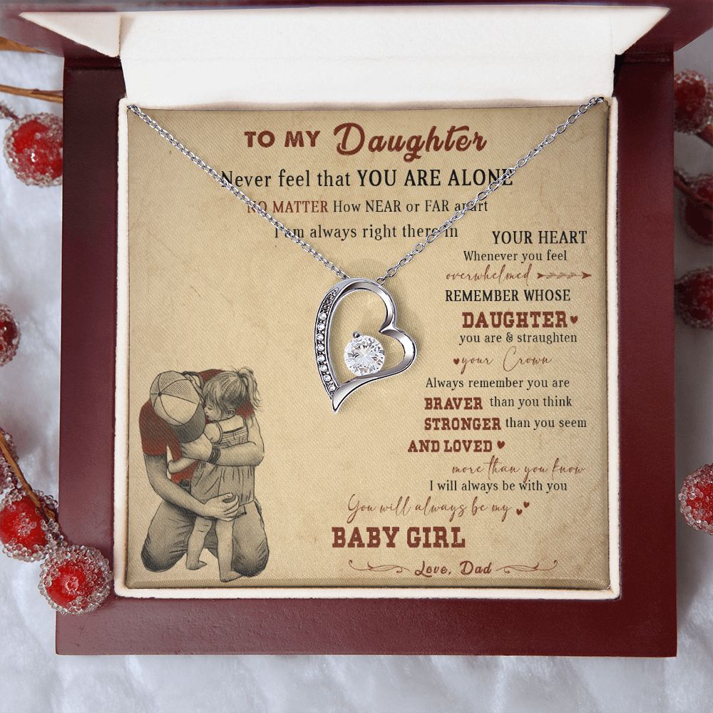 105 Daughter Necklace, To My Daughter Necklace,  Birthday Gift For Daughter From Dad