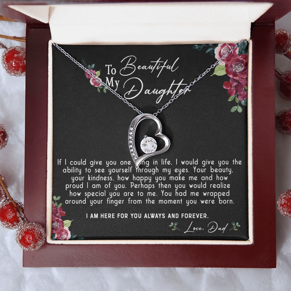 119C Daughter Necklace, To My Beautiful Daughter Necklace Gift From Dad, Xmas Gift