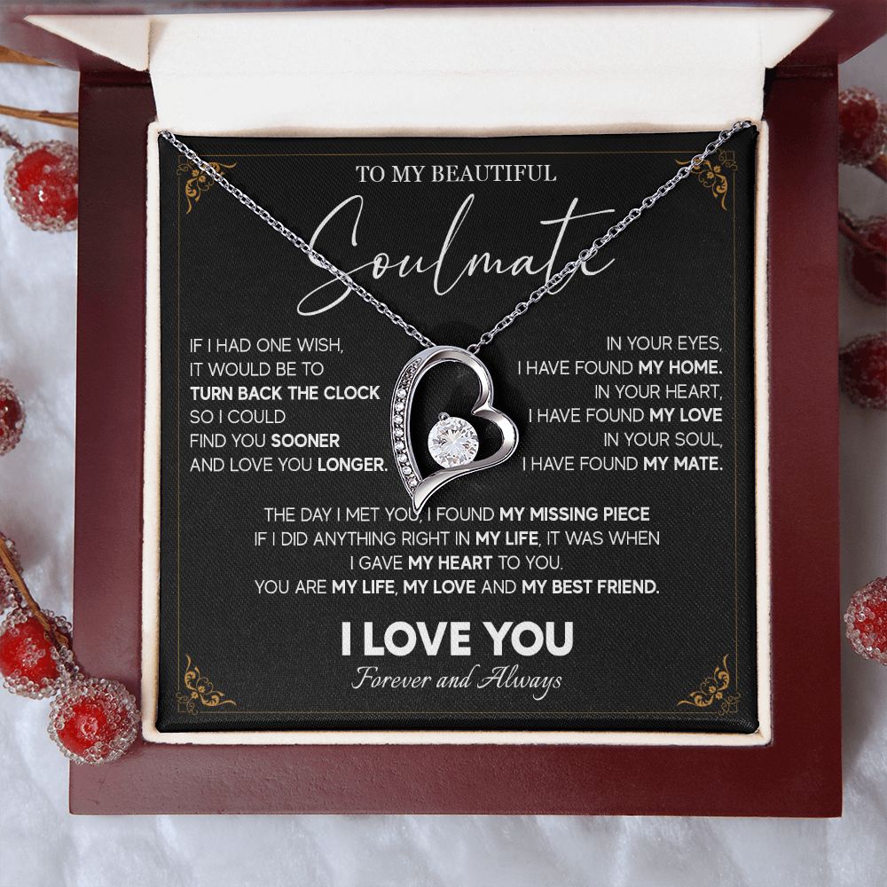 512C To My Beautiful Soulmate Necklace, Gift for Girlfriend, Wife, Anniversary Gift
