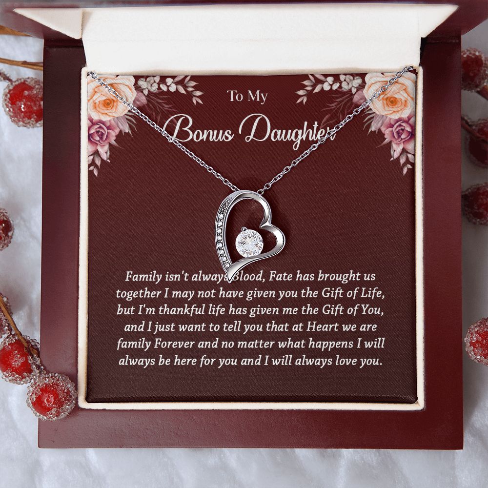 631C To My Bonus Daughter Necklace, Best Birthday Christmas Gift, Bonus Daughter Gift