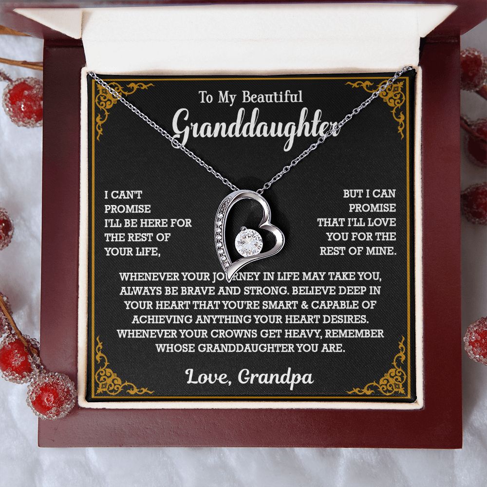 614C To My Granddaughter Necklace, Xmas Birthday Gift For Granddaughter From Grandpa