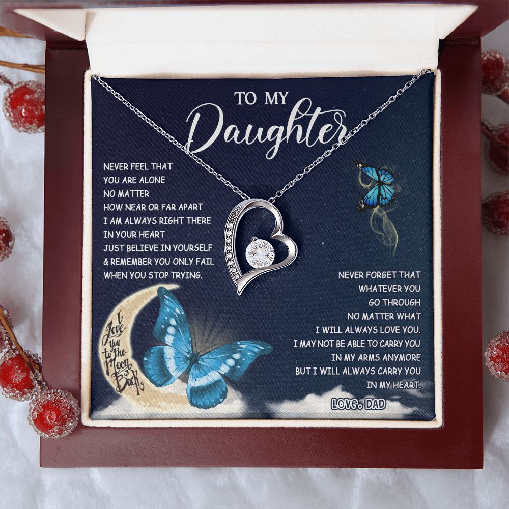 475C To My Daughter Necklace Father to Daughter Birthday Graduation Gift from Dad