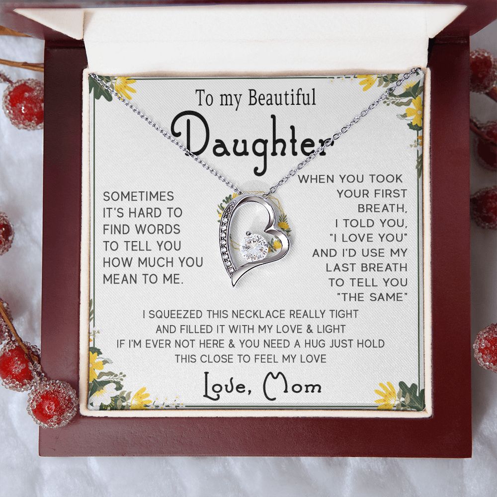 46C To My Beautiful Daughter Necklace, Gift For Daughter From Mom, Gift Birthday