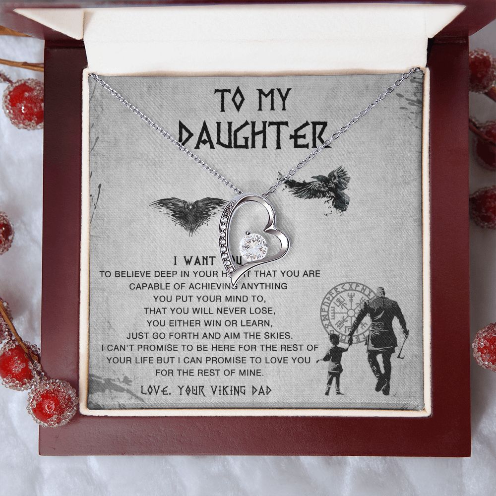 117CTo My Daughter Necklace From Viking Dad, Gift For Viking Daughter Gift Necklace