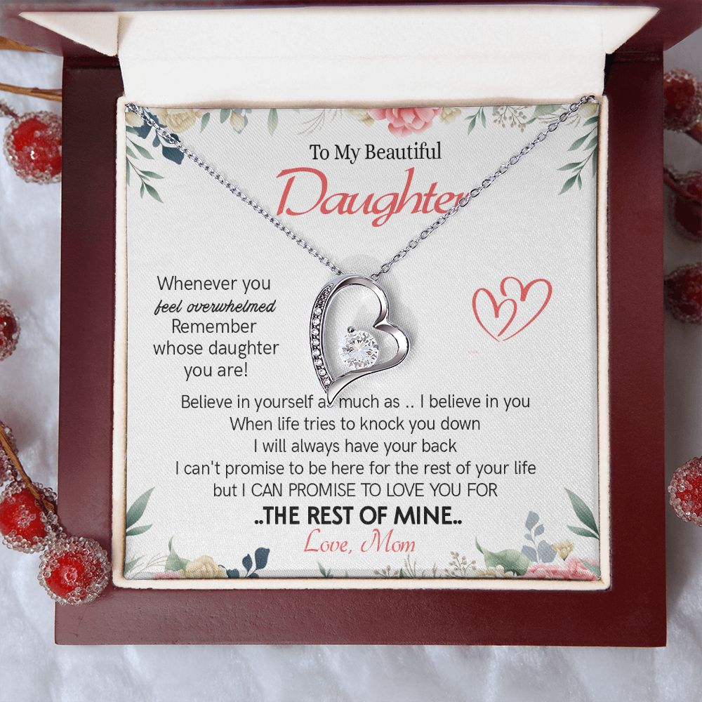 426C To My Beautiful Daughter Necklace From Mom On Graduation, Birthday, Holiday