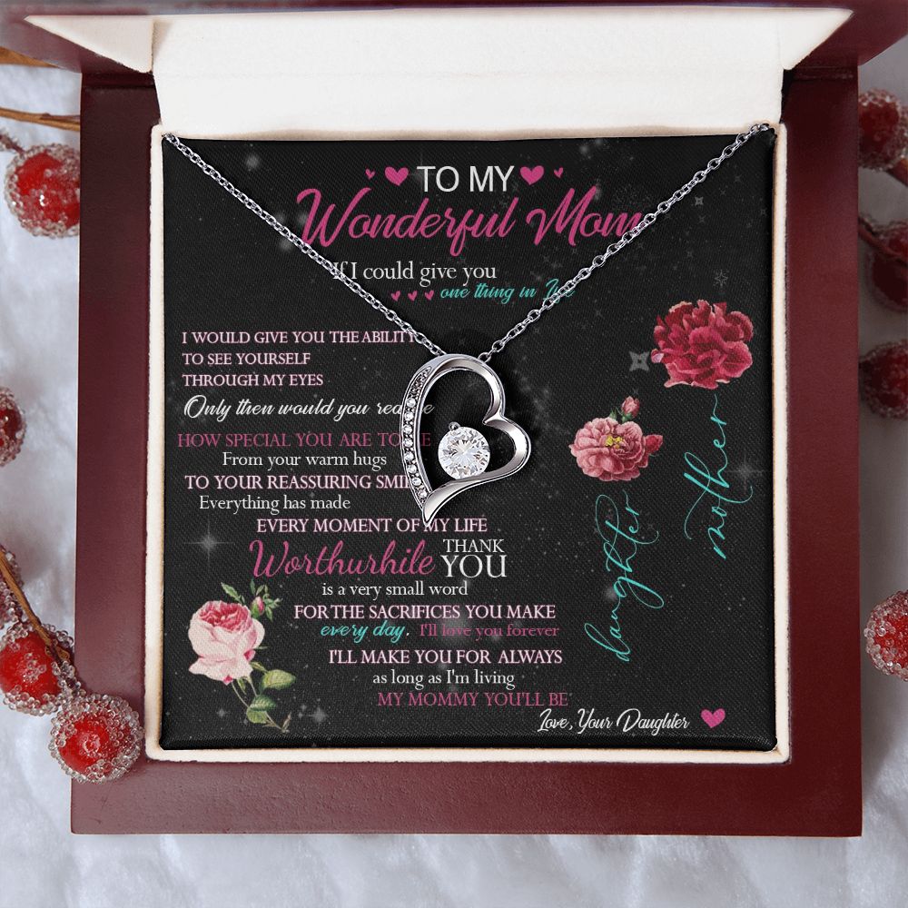 429C To My Beautiful Mom Necklace Mothers Day Gift From Daughter, Gift Birthday For Mom