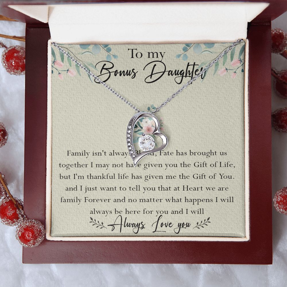 39C To My Bonus Daughter Necklace Family Isn't Always Blood Gift for Bonus Daughter