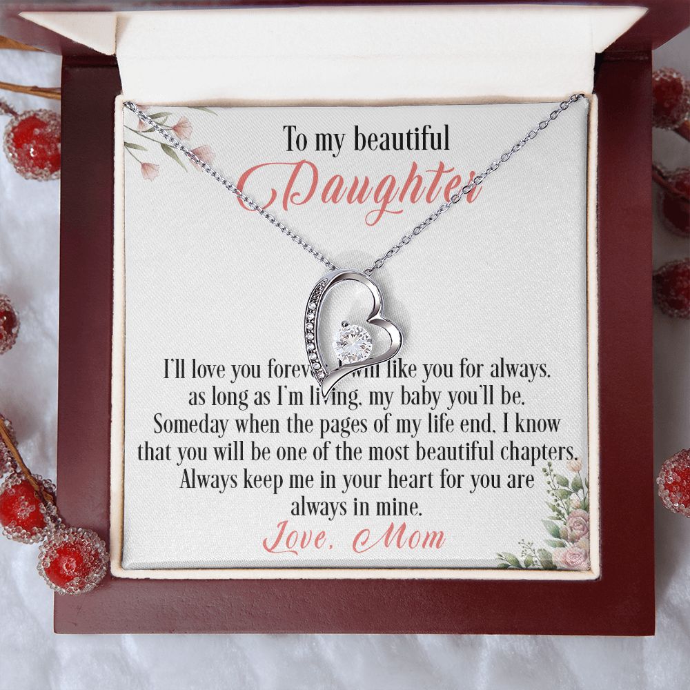 31C To My Beautiful Daughter Love Knot Necklace, I Love You, Gift For Daughter