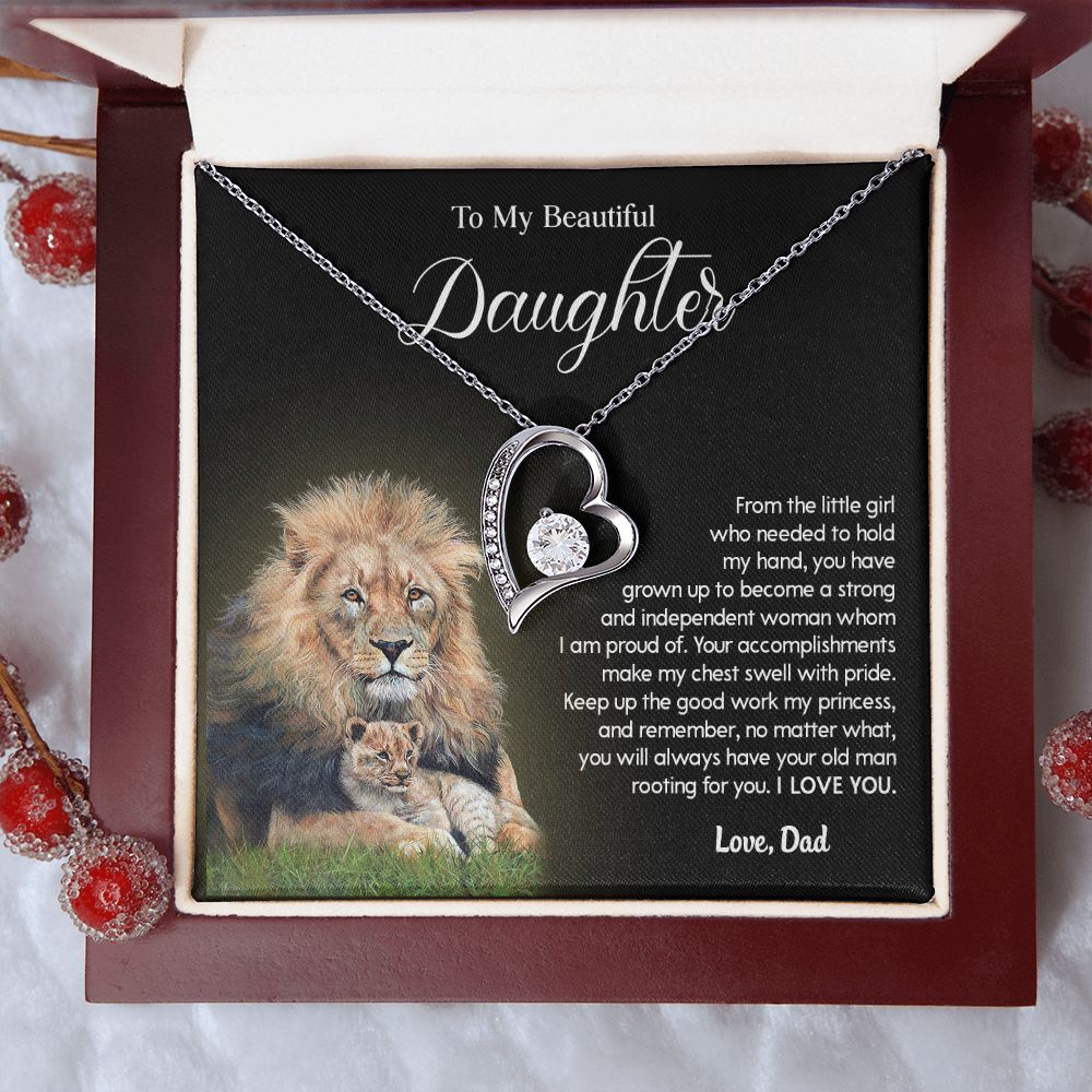 619C To My Daughter Necklace From Dad, Father Daughter Gift,Christmas Birthday Gift