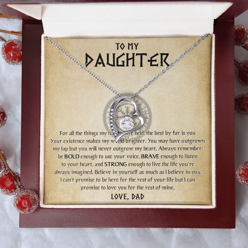 567C To My Daughter Necklace, Viking Daughter Gift from Dad, Birthday Gifts Jewelry