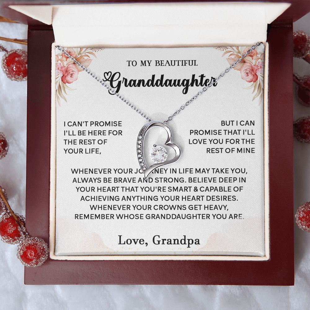 434C To My Granddaughter Necklace, Birthday Gift For Granddaughter, Christmas Gifts