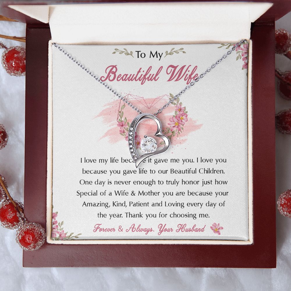 98C To My Beautiful Wife Necklace, Wife Necklace Gift from Husband, Birthday Gift